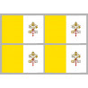 Drapeau Vatican - 4 stickers - 9.5 x 6.3 cm - Autocollant(sticker)