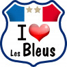 I love les bleus ! - 5x5cm - Autocollant(sticker)