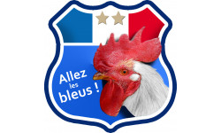 Allez les bleus deux étoiles ! - 5x5cm - Autocollant(sticker)