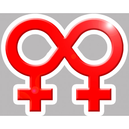 amour infini lgbt lesbien - 15x12cm - Autocollant(sticker)