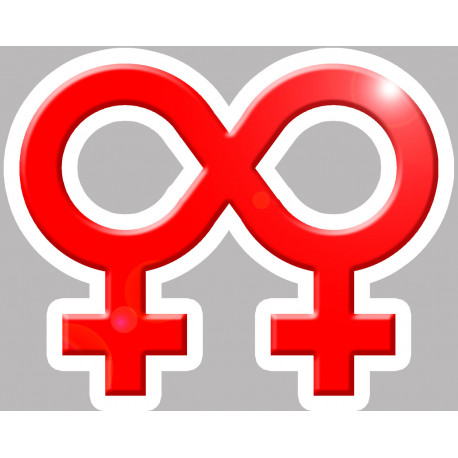 amour infini lgbt lesbien - 10x8cm - Autocollant(sticker)