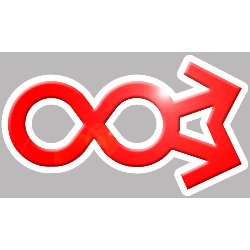 amour infini lgbt gay - 15x8.7cm - Sticker/autocollant