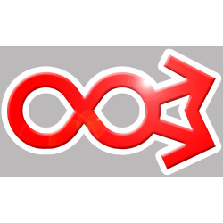 amour infini lgbt gay - 5x3cm - Sticker/autocollant