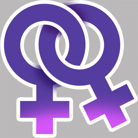 symbole d'attachement gay lesbien - 10x10cm - Autocollant(sticker)