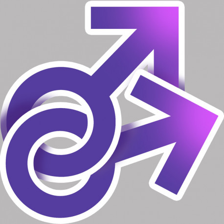 symbole lgbt d'attachement gays - 10x10cm - Autocollant(sticker)