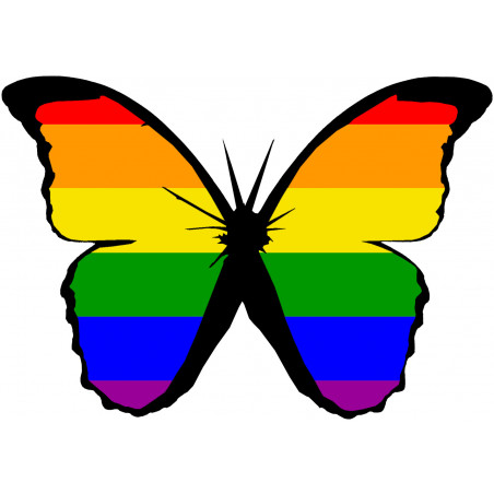 effet papillon LGBT - 15x10.5cm - Autocollant(sticker)