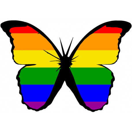 effet papillon LGBT - 10x7cm - Autocollant(sticker)