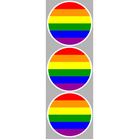  drapeau LGBT - 3 stickers de 9cm - Autocollant(sticker)