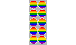  drapeau LGBT - 10 stickers de 5cm - Autocollant(sticker)