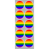 drapeau LGBT - 10 stickers de 5cm - Sticker/autocollant
