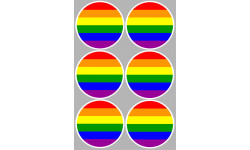  drapeau LGBT - 6 stickers de 9cm - Autocollant(sticker)