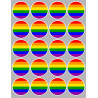 drapeau LGBT - 20 stickers de 5cm - Sticker/autocollant