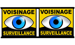 voisinage surveillance - 2fois 10cm - Autocollant(sticker)