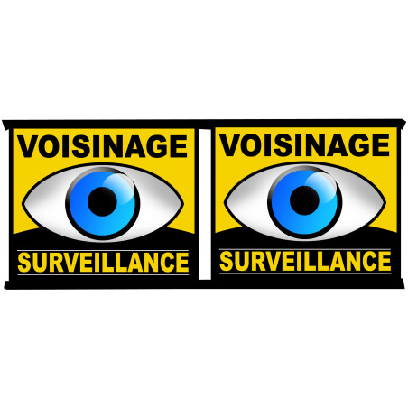 voisinage surveillance - 2fois 10cm - Autocollant(sticker)