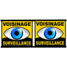 voisinage surveillance - 2fois 10cm - Autocollant(sticker)