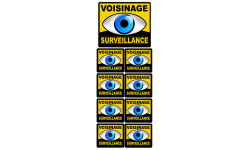 voisinage surveillance - 1fois 10cm - 8fois 5cm - Autocollant(sticker)