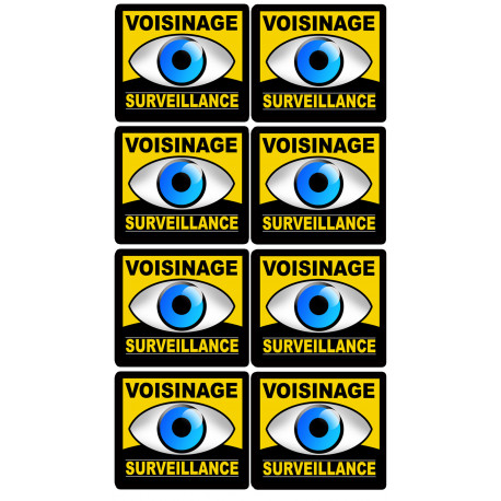 voisinage surveillance - 8fois 5cm - Autocollant(sticker)