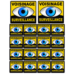 voisinage surveillance - 2fois 10cm - 16fois 5cm - Sticker/autocollant