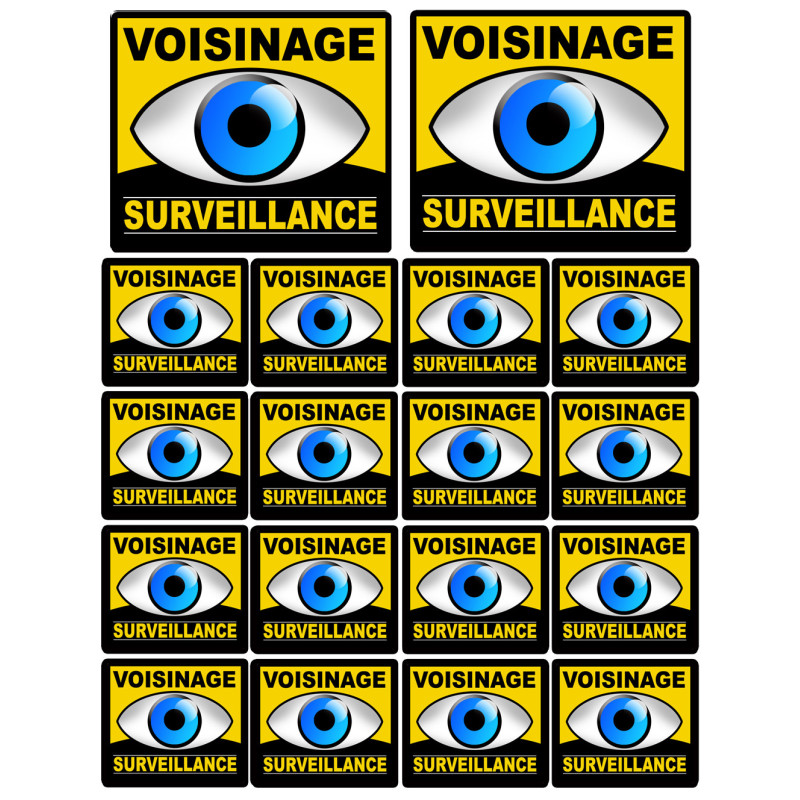 voisinage surveillance - 2fois 10cm - 16fois 5cm - Sticker/autocollant
