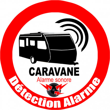 Alarme pour Caravane (10x10cm)  - Autocollant(sticker)