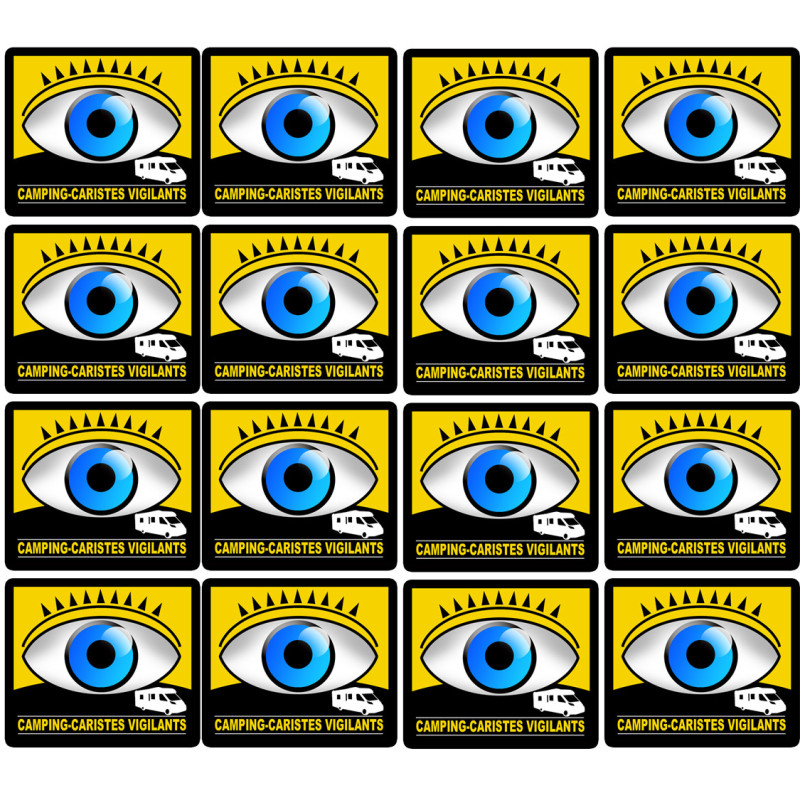 camping-caristes vigilants - 16 stickers 5cm - Sticker/autocollant