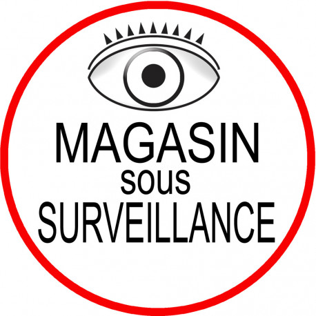 Magasin sous une surveillance - 20x20cm - Autocollant(sticker)