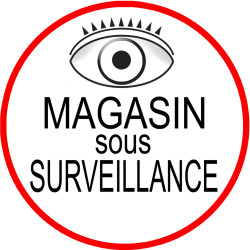 Magasin sous une surveillance - 15x15cm - Sticker/autocollant