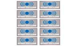 bâtiment sous protection - 10 stickers de 7x2.5cm - Autocollant(sticker)