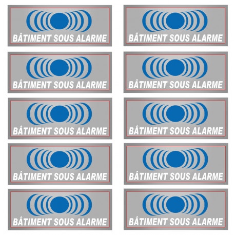 bâtiment sous protection - 10 stickers de 7x2.5cm - Autocollant(sticker)