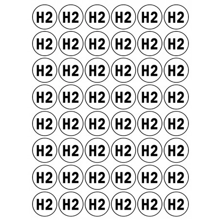 Série H2 - 48 stickers de 2.8cm - Autocollant(sticker)