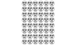 Série B10 - XTL - 48 stickers de 2.8cm - Autocollant(sticker)