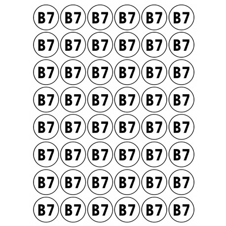 Série B7 - 48 stickers de 2.8cm - Autocollant(sticker)