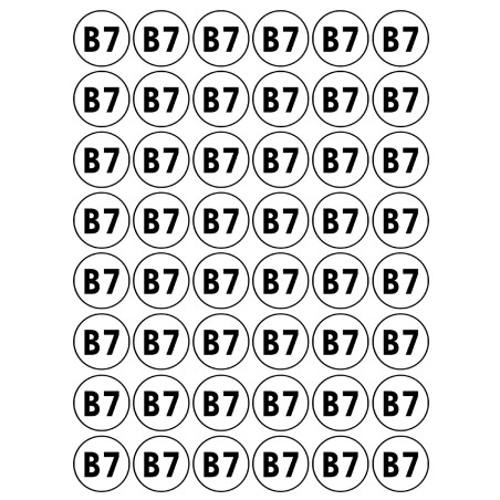 Série B7 - 48 stickers de 2.8cm - Sticker/autocollant