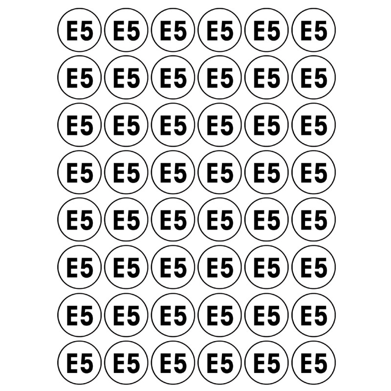 Série E5 - 48 stickers de 2.8cm - Sticker/autocollant