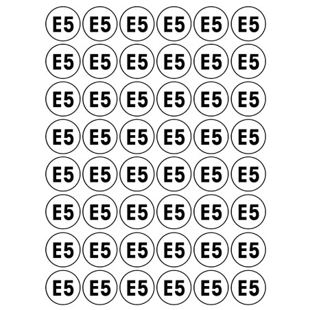 Série E5 - 48 stickers de 2.8cm - Sticker/autocollant