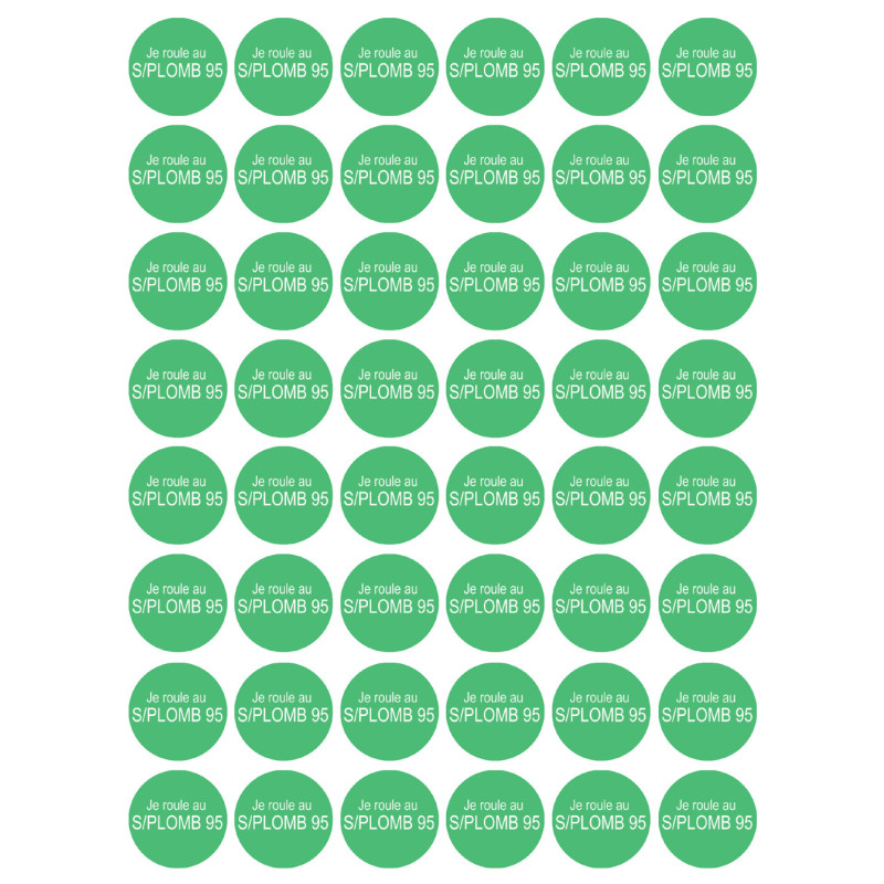 Série PRO SANS PLOMB 95 - 48 stickers de 2.8cm - Sticker/autocollant