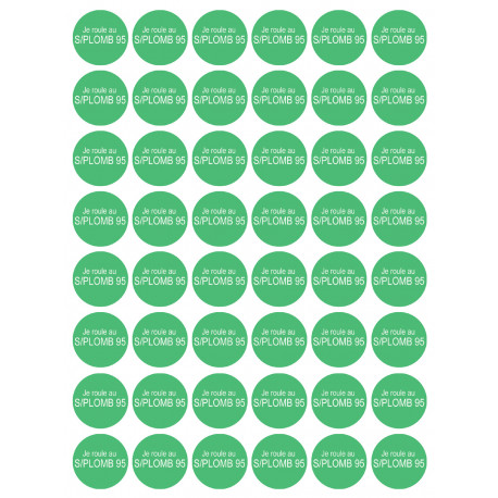Série PRO SANS PLOMB 95 - 48 stickers de 2.8cm - Autocollant(sticker)