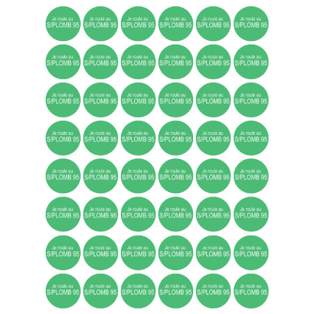 Série PRO SANS PLOMB 95 - 48 stickers de 2.8cm - Sticker/autocollant