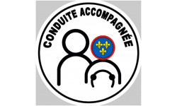 Conduite accompagnée du Berry - 15x15cm - Autocollant(sticker)