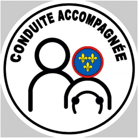 Conduite accompagnée du Berry - 15x15cm - Autocollant(sticker)