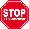 stop à l'hypocrisie - 5x5cm - Autocollant(sticker)