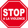 stop à la violence - 5x5cm - Autocollant(sticker)