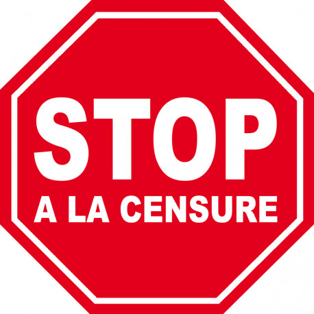 stop à la censure - 5x5cm - Autocollant(sticker)