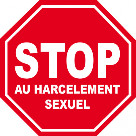 stop au harcèlement sexuel - 10x10cm - Autocollant(sticker)