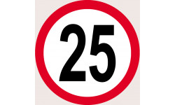 Disque de vitesse 25km/h rouge (15cm) - Autocollant(sticker)