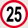 Disque de vitesse 25km/h rouge (15cm) - Autocollant(sticker)