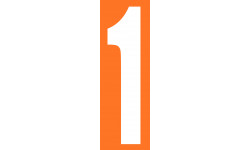 numéro orange 1 - 30x10cm - Autocollant(sticker)