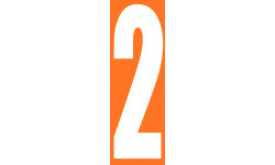 numéro orange 2 - 30x10cm - Autocollant(sticker)
