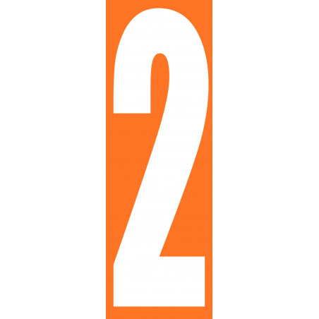 numéro orange 2 - 30x10cm - Autocollant(sticker)