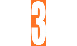numéro orange 3 - 30x10cm - Autocollant(sticker)
